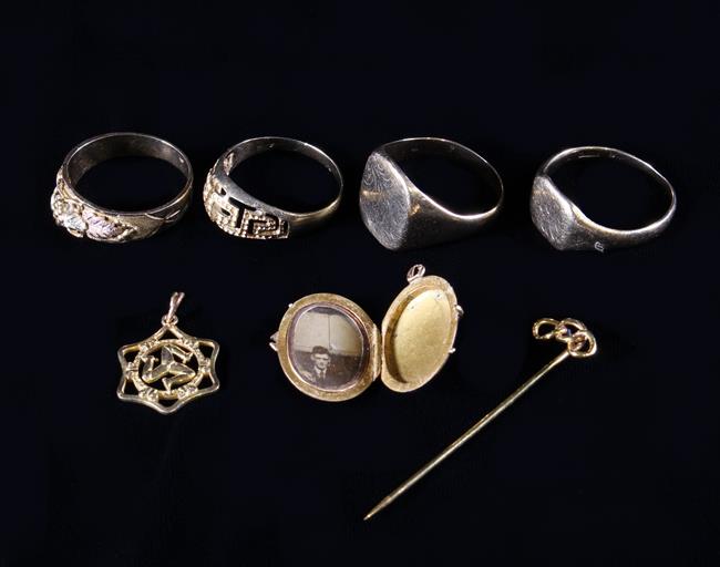 Four Gold Gentleman's Rings (two 9 carat, one 10 carat, and one 14 carat), - Image 2 of 3