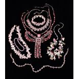 A Pretty Collection of Pink Costume Jewellery to include; a pink quartz necklace,