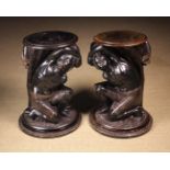 A Pair of 19th Century Carved & Polychromed Blackamoor Stands.