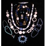 A Small Collection of Costume Jewellery in shades of blue and grey to include;