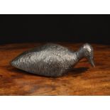 A Charming Carved Treen Model of an American Coot, with remains of paper labels to the underside,