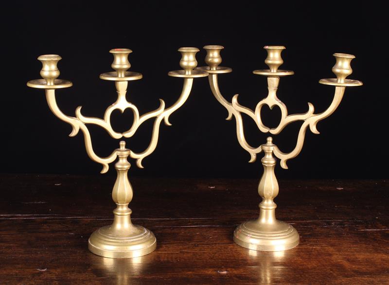 A Pair of Bronze Three Branch Candelabra, Circa 1800.