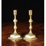 A Pair of 18th Century Brass Candlesticks.