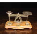A Pair of Brass & Wooden Postal Scales for letters, S.T.S.