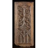 A Small 16th Century Carved Panel of Gothic Tracery, 15¾" x 6¼" (40 cm x 16 cm).