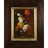 An 18th Century Oil on Canvas; Still Life depicting a Bowl of Flowers 14" x 9¾" (36 cm x 25 cm),
