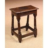 A 17th Century Oak Joint Stool of rich colour and patination.
