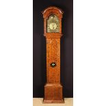 An Attractive 18th Century Marquetry Longcase Clock with eight day movement striking two bells.