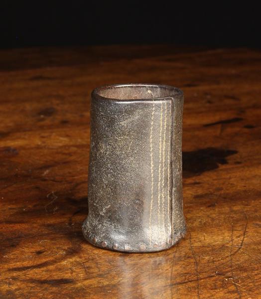 A Late 18th Century Leather Dice Tumbler. - Image 2 of 2