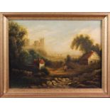 A Small Late 19th Century Oil on Canvas signed lower right E.