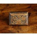 A 19th Century Carved Treen Snuff Box of rectangular cushion form.