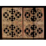 A Set of Four Late 15th Century Oak Gothic Tracery Panels with traces of residual polychrome.