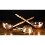 Three Large Antique Copper Ladle/Pans.