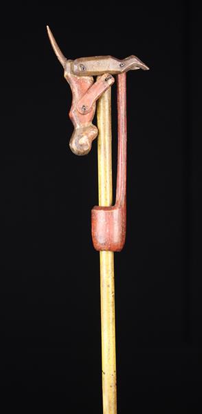 A Small 19th Century Folkart Treen Toy carved and painted in the from of an acrobatic monkey with - Image 2 of 4