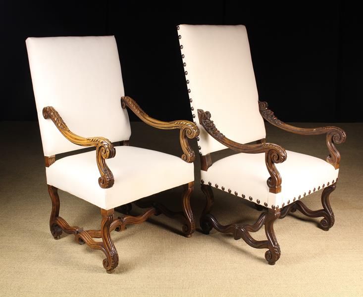 Two 19th Century French Fauteuil Armchairs in the Louis XIV Style.