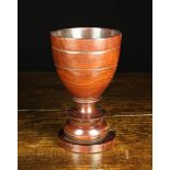 A Large Antique Boldly Turned Lignum Chalice (A/F) 8½" (21.5 cm) in height.