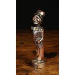 An Unusual 19th Century Treen Figural Pipe Holder carved in the form of a man.