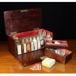 A Fine 19th Century Flame Mahogany Medicine Box with original lock & key.