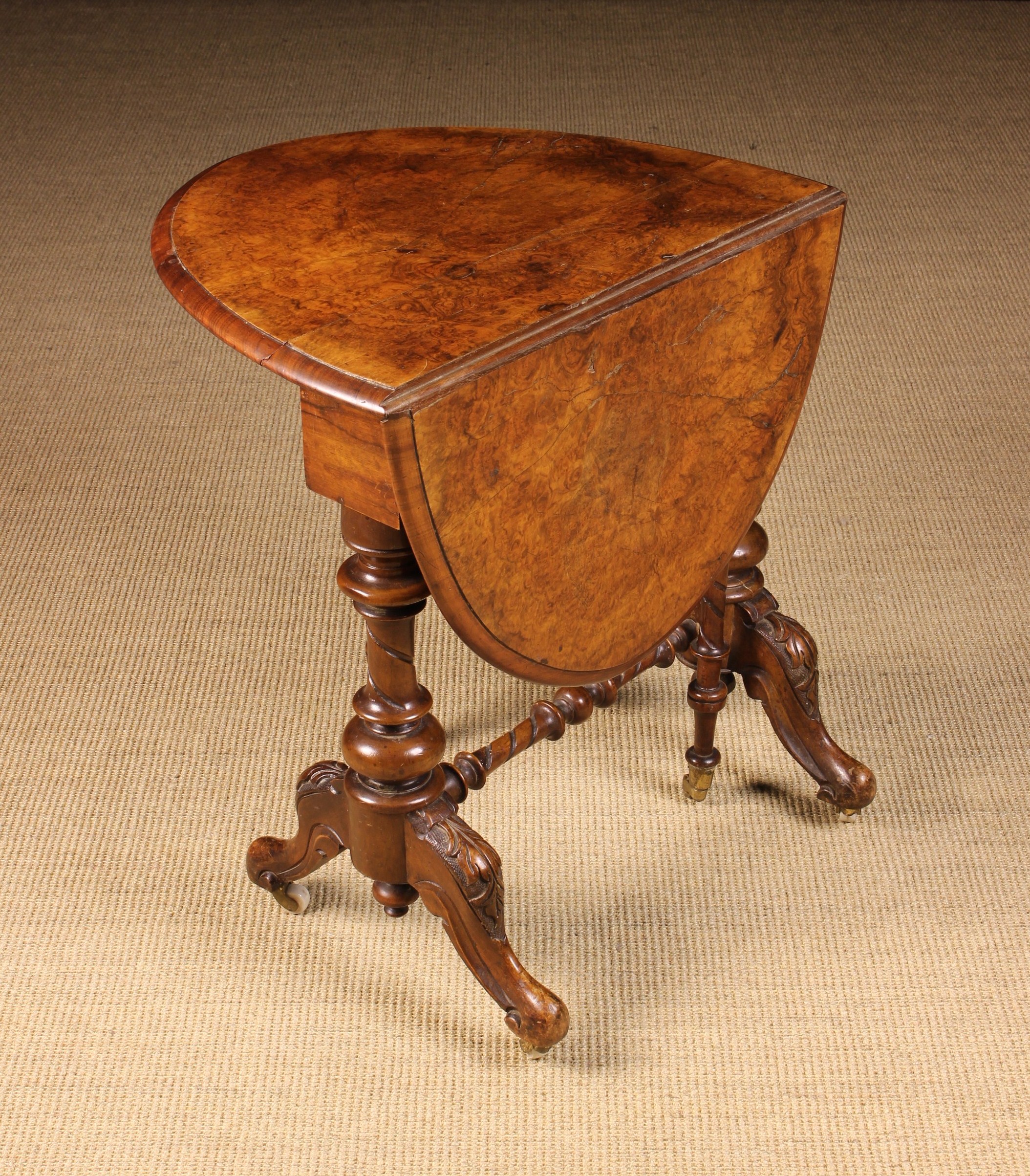 A Small Victorian Figured-Walnut Sutherland Table. - Image 2 of 2