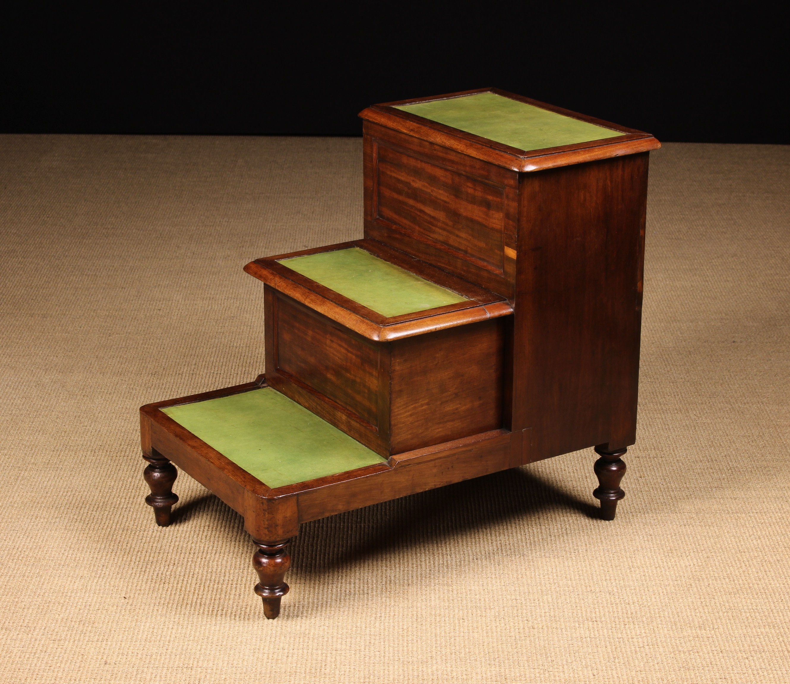 A Set of Victorian Mahogany Bed Steps.