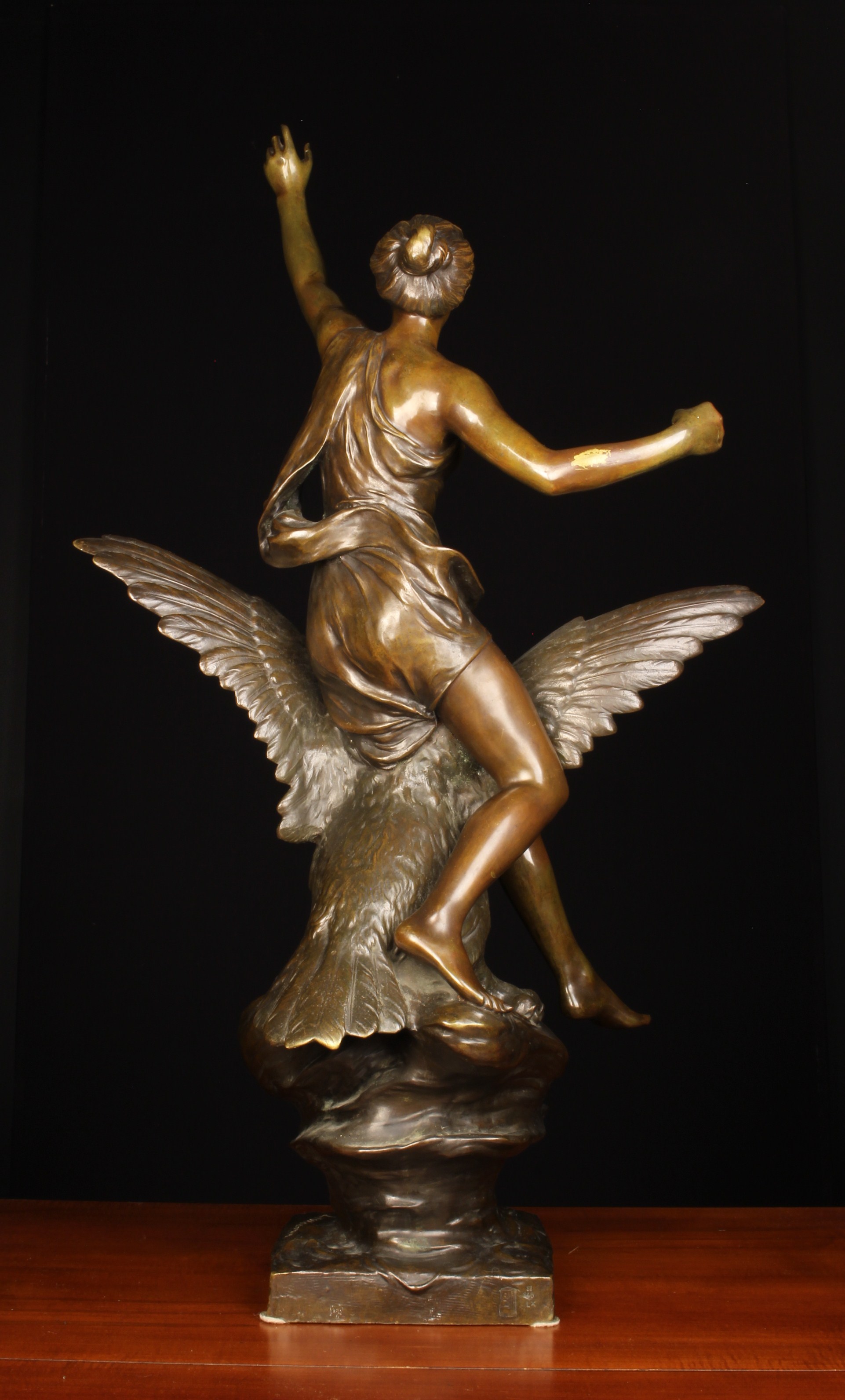 Henri Louis Levasseur French (1853-1934) A Brown Patinated Bronze Sculpture 'Hébé sur l’Aigle de - Image 3 of 3