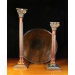 A Georgian Turned Mahogany Tray/Table Top with raised edge moulding (A/F) 19" (48 cm) in diameter,