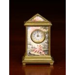 A Charming Miniature Viennese Enamel & Gilt Bronze Clock.