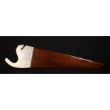 A Vintage Mahogany Sailing Boat's Centre Board with aluminium clad handle, 64" (163 cm) in length.