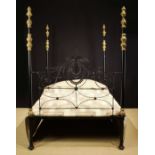 A Victorian Brass & Iron Four Poster Bed.