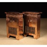 A Pair of Vintage Copper Clad Patent Electric Radiators.