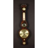 A 19th Century Rosewood Wheel Barometer inlaid with ebony & boxwood stringing.