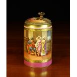 A Vienna Porcelain Tankard decorated with an allegorical scene depicting Paris & Helena titled on