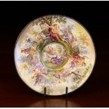 A Fine 19th Century Viennese Enamel Saucer painted in elaborate detail with classical figures