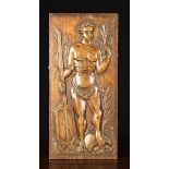 A Late 18th/19th Century Relief Carved Walnut Panel of fine colour & patination,