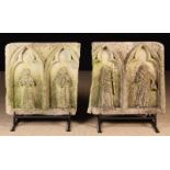 A Pair of Carved 15th Century French Pierre de Caen Stone Slab Panels.