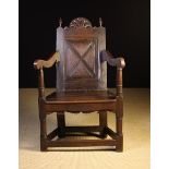 A Small 18th Century Joined Oak Cacqueteuse-style Wainscot Chair.