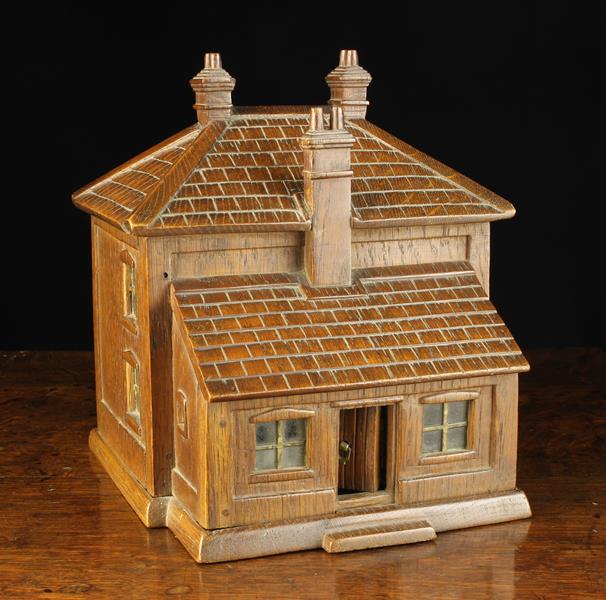 A Fabulous 19th Century Architectural Model of a House worked in intricate detail, with tiled roof, - Image 3 of 3