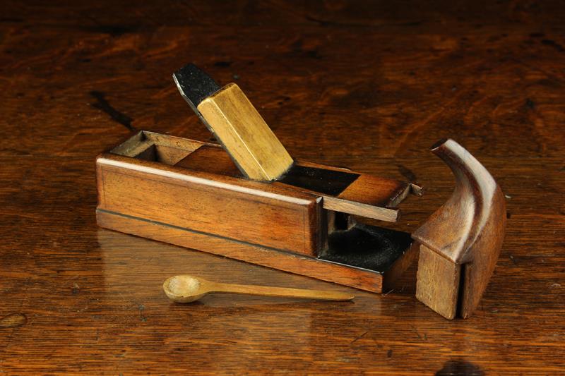 A Late 19th/Early 20th Century Mahogany & Ebony Snuff Box in the form of a carpenter's plane, - Image 2 of 4