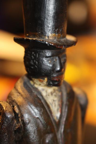 A Fabulous & Rare 19th Century Sailor-carved & Painted Figure of a Black Gentleman depicted with - Image 11 of 11