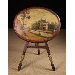A Charming 19th Century Dutch Painted Folk Art Hindeloopen Table.