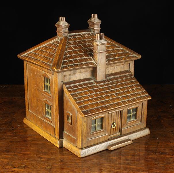 A Fabulous 19th Century Architectural Model of a House worked in intricate detail, with tiled roof, - Image 2 of 3