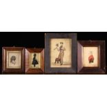 Four Victorian Watercolour Sketches: Portrait of a woodman with axe,