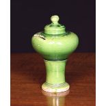 An Antique Green Glazed White Clay Money Box.