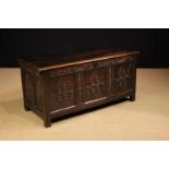 A Large 17th Century Oak Coffer, possibly of Gloucestershire origin.