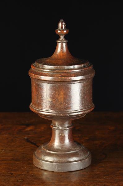 A 19th Century Turned Oak Tobacco Jar.