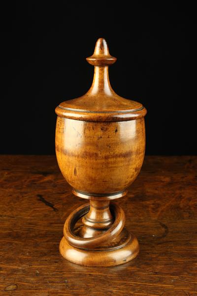 A Fine 19th Century Lidded Pedestal Spice Jar incorporating an integral ring encircling the stem, - Image 2 of 4