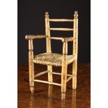 A Delightful 18th/Early 19th Century Ash & Elm Miniature Country Ladder-back Chair with original