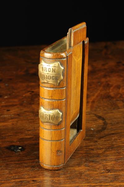 A 19th Century Oak Snuff Box in the form of a Book.