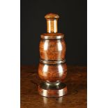A Rare Charles II Sycamore three part Mortar Grinder of deep rich colour and patination,