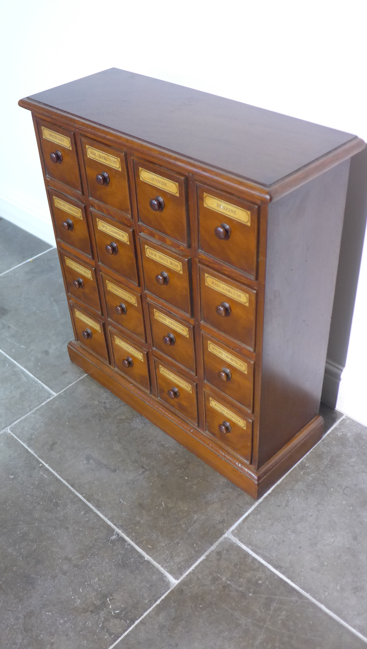A mahogany 16 drawer pharmacy chemist chest made by a local craftsman to a high standard - Height - Image 2 of 6
